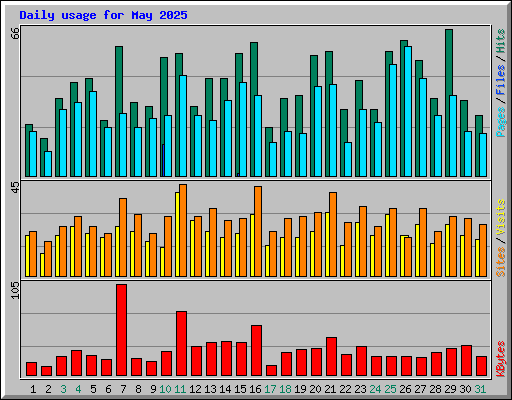 Daily usage for May 2025