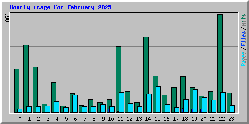 Hourly usage for February 2025