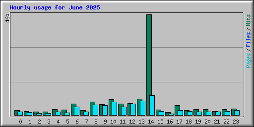 Hourly usage for June 2025